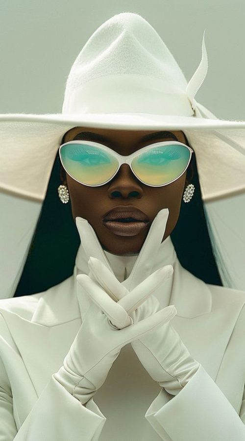 Elegant African American Woman in White Attire _ TheCandie_com